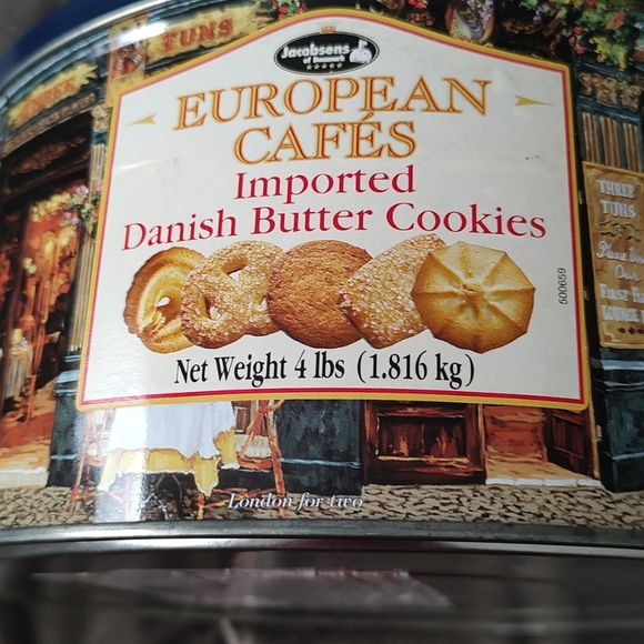 SOLD Jacobsen Bakery EMPTY cookietin featurescharming townscenewithgirls jumping - Picture 10 of 12